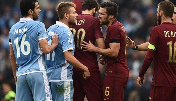 Рома и Лацио полуфинален мач от турнира за купата на Италия "Олимпико".